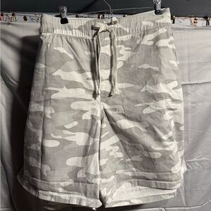 Democracy Gray Camo Drawstring Shorts